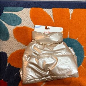 Puffer Dog Coat in Metallic Champagne